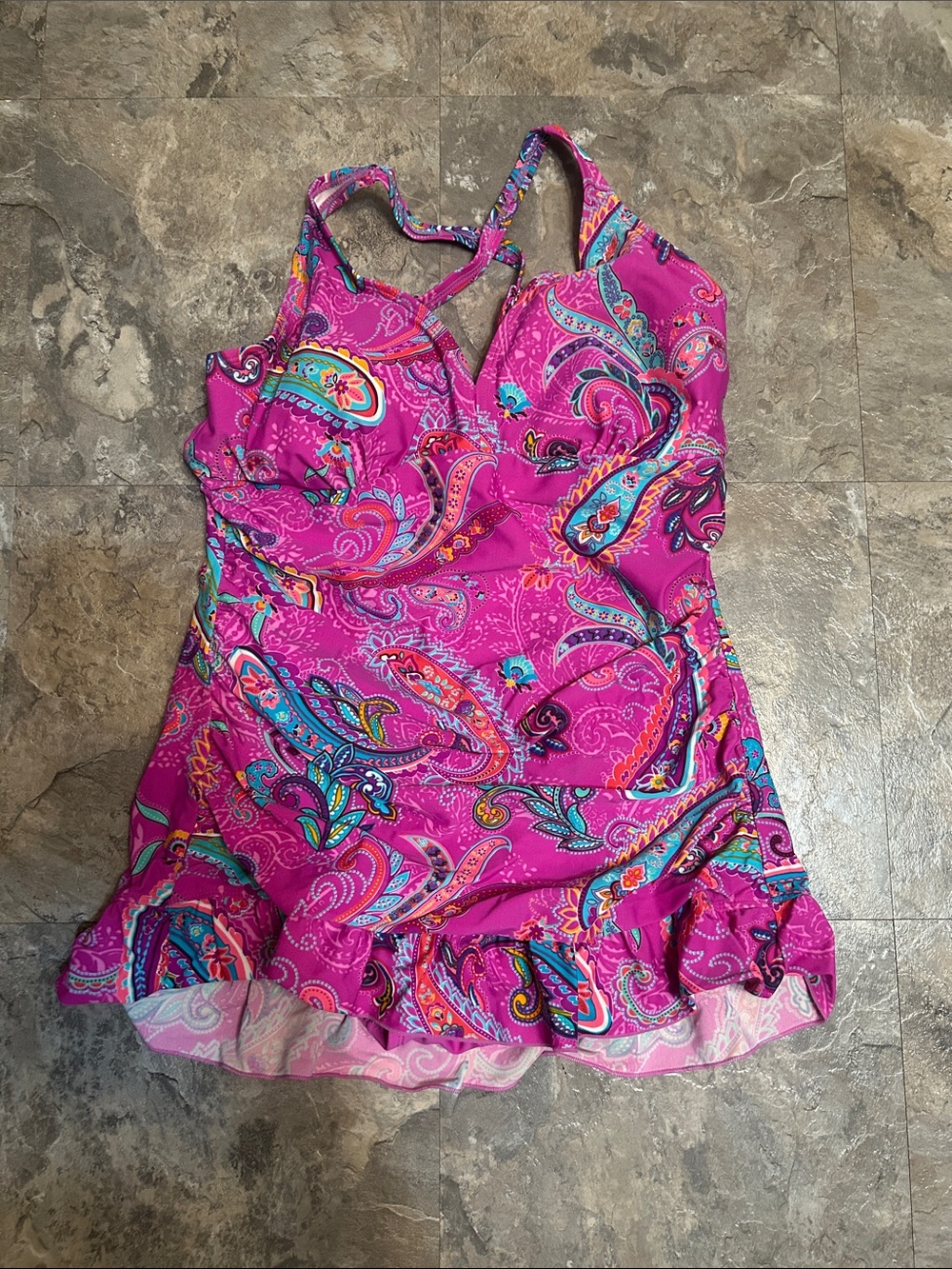 Ocean Dreams Pink Paisley One-Piece Swimdress
